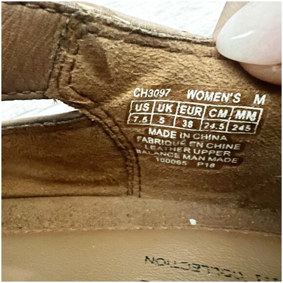 Rockport Cobblestone Strappy Jewett Round Toe Wedge Tan Leather Size 7.5 - Picture 9 of 10